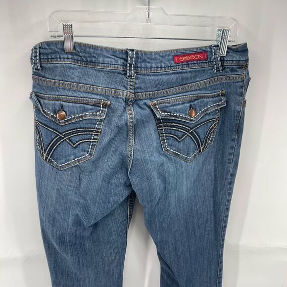 Sasson Womens Vintage Jeans Stretch Flap Pocket Tapered Leg Medium Wash Blue 10 - Picture 8 of 13